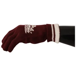 Dolce & Gabbana Handsker*Logo Crown Cashmere Gloves Rød