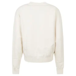 Jil Sander Sweatshirts*Logo Print Bomulds Sweater Hvid