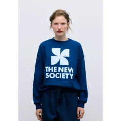 The New Society Sweatshirts|Striktrøjer & Sweatere*Logo Sweatshirt Blå