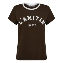 Haute L'Amitié T-Shirts*Logo Tee Top i Mocca Brun