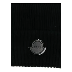 Moncler Huer & Kasketter*Logo Wool Beanie Sort