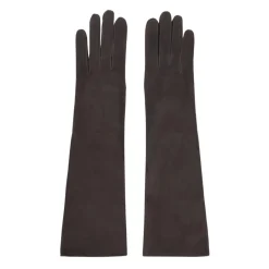 Lanvin Handsker*Long Slim Suede Gloves Brun