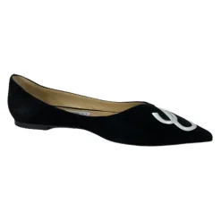 Jimmy Choo Ballerina Sko*Love Flat Suede Ballerina Sko Sort