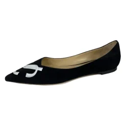 Jimmy Choo Ballerina Sko*Love Flat Suede Ballerina Sko Sort