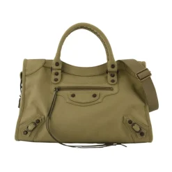 Balenciaga Indkøbstasker*Lærred City Pung - Khaki Grøn