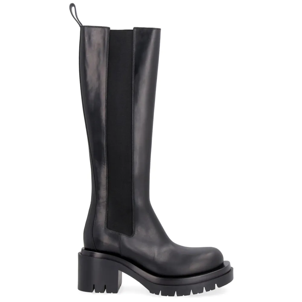 Bottega Veneta Chelsea Boots*Lug Læderstøvler Sort