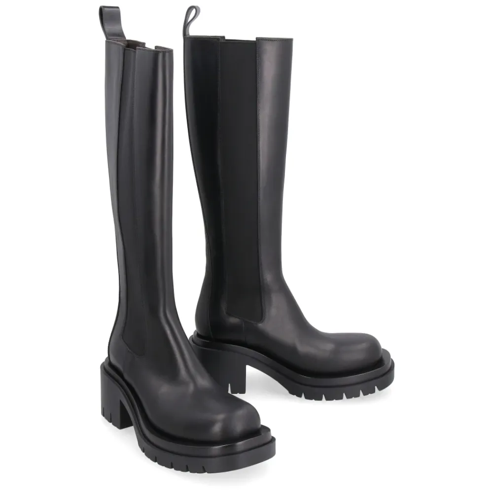 Bottega Veneta Chelsea Boots*Lug Læderstøvler Sort