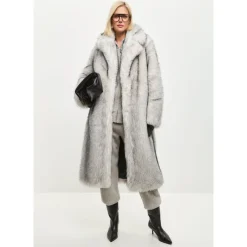 Cesare Gaspari Frakker*Luksuriøs Faux Fur Frakke Natalie - Grå