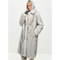 Cesare Gaspari Frakker*Luksuriøs Faux Fur Frakke Natalie - Grå