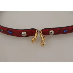 Dolce & Gabbana Tilbehør Til Tasker*Luksuriøs Rød Python Læder Skulderrem Multifarvet