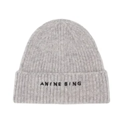 Anine Bing Huer & Kasketter*Luksuriøs uld-beanie med alpaka Grå
