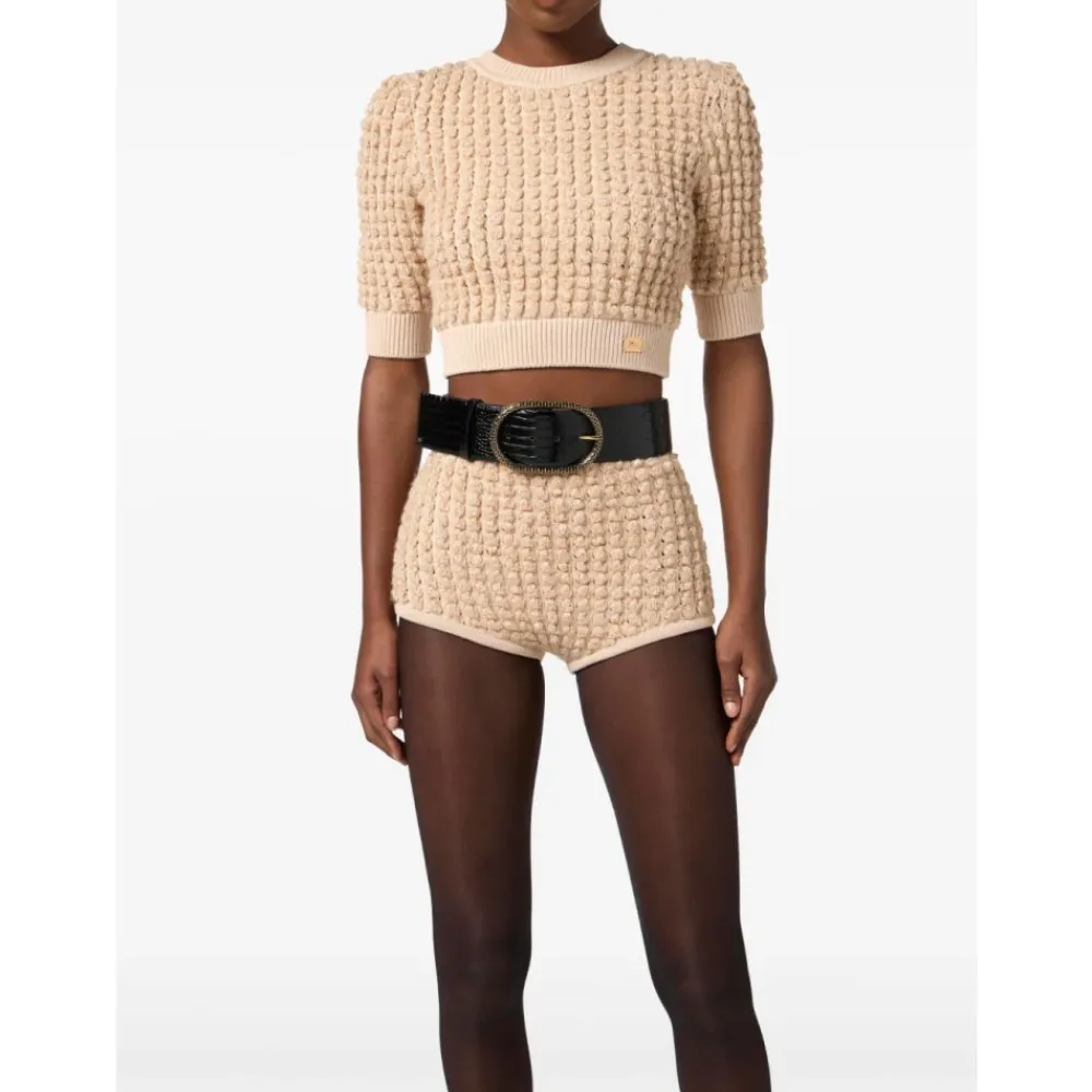 Elisabetta Franchi Bælter*Luksuriøst Læderbælte Nero Sort