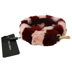 Dolce & Gabbana Tilbehør Til Tasker*Luksus Bordeaux Pink Pels Skulderrem Multifarvet