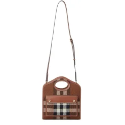 Burberry Håndtasker*Luksus Check Mini Skuldertaske Brun