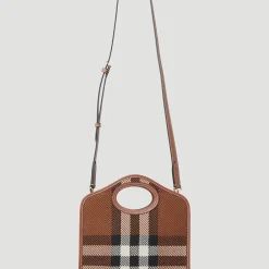 Burberry Håndtasker*Luksus Check Mini Skuldertaske Brun