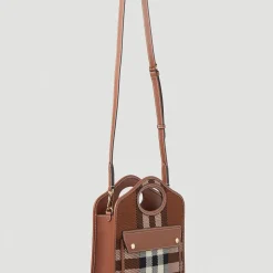 Burberry Håndtasker*Luksus Check Mini Skuldertaske Brun