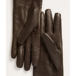 Kiton Handsker*Luksus Læder Cashmere Handsker Brun