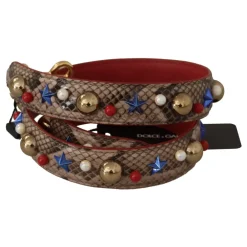 Dolce & Gabbana Tilbehør Til Tasker*Luksus Python Læder Skulderrem Brun
