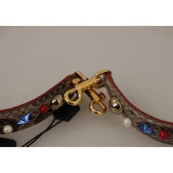 Dolce & Gabbana Tilbehør Til Tasker*Luksus Python Læder Skulderrem Brun