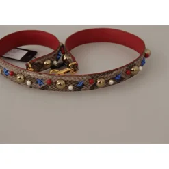 Dolce & Gabbana Tilbehør Til Tasker*Luksus Python Læder Skulderrem Brun