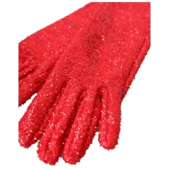 Dolce & Gabbana Handsker*Lurex Fantasia Mid Arm Length Gloves Rød
