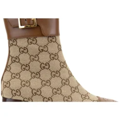Gucci Støvler*Lynlås spænde dames ankelstøvle Beige
