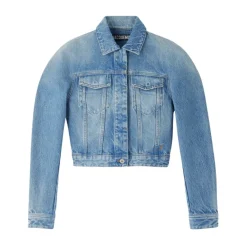 Jacquemus Jakker*Lys Denim Skjorte med Brystlommer Blå