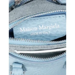 Maison Margiela Bæltetasker*Lyse Crossbody Taske i Pebbled Læder Blå