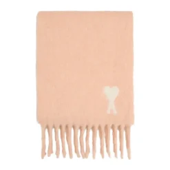 Ami Paris Tørklæder*Lyserød Jacquard Hjerte Tørklæde Beige