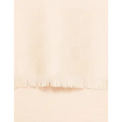 Gucci Tørklæder*Lyserød Jacquard Tørklæde med Frynsede Kanter Pink