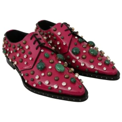 Dolce & Gabbana Snøresko*Lyserøde Krystal Læderkjole Brogue Sko Pink