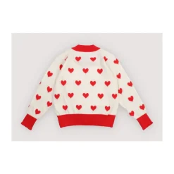 The New Society Striktrøjer & Sweatere*Maqui Cardigan Hearts Jacquard Beige