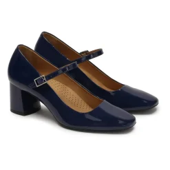 Kazar Pumps*Marine lakerede pumps med lav hæl Blå