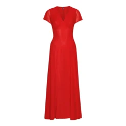 ROTATE Birger Christensen Kjoler*Maxi V-Neck Kjole Rød