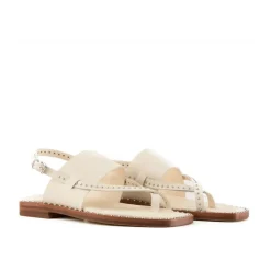 ASH Sandaler*Medina Studded Leather Slingback Sandals Beige