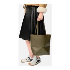 Loewe Indkøbstasker*Medium Puzzle Fold Tote Grøn