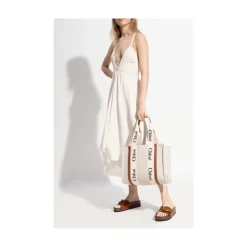 Chloé Indkøbstasker*Medium Woody Tote Bag Hvid
