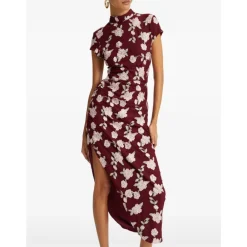 ROTATE Birger Christensen Kjoler*Mesh Asymmetrisk Kjole Rød