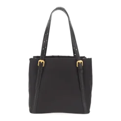 Moschino Håndtasker*Metallic Letters Nylon Shopping Bag Sort