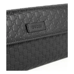 Gucci Punge & Kortholder*Microssima Læder Zip Wallet Sort