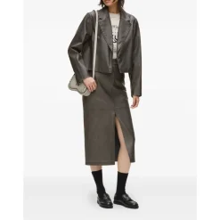 Karl Lagerfeld Nederdele*Midi Kunstlæder Nederdel Sort