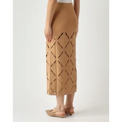 Liviana Conti Nederdele*Midi Nederdel Beige