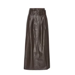 ROTATE Birger Christensen Nederdele*Midi Paper Waist Skirt Brun