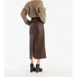 ROTATE Birger Christensen Nederdele*Midi Paper Waist Skirt Brun