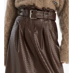 ROTATE Birger Christensen Nederdele*Midi Paper Waist Skirt Brun