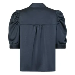 Neo Noir Bluser & Skjorter*Midnight Blue Satin Bluse Blå