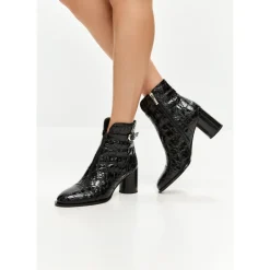 Cesare Gaspari Støvler*Midnight Croc Block Støvler Sort