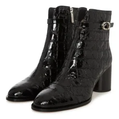 Cesare Gaspari Støvler*Midnight Croc Block Støvler Sort