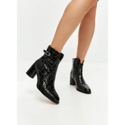 Cesare Gaspari Støvler*Midnight Croc Block Støvler Sort