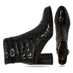 Cesare Gaspari Støvler*Midnight Croc Block Støvler Sort